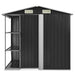 Galvanised Iron Garden Storage Shed – Anthracite | Sliding Doors - Ventilated Design VIDAXL - Little and Giant Explorers vidaXL