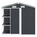 Galvanised Iron Garden Storage Shed – Anthracite | Sliding Doors - Ventilated Design VIDAXL - Little and Giant Explorers vidaXL