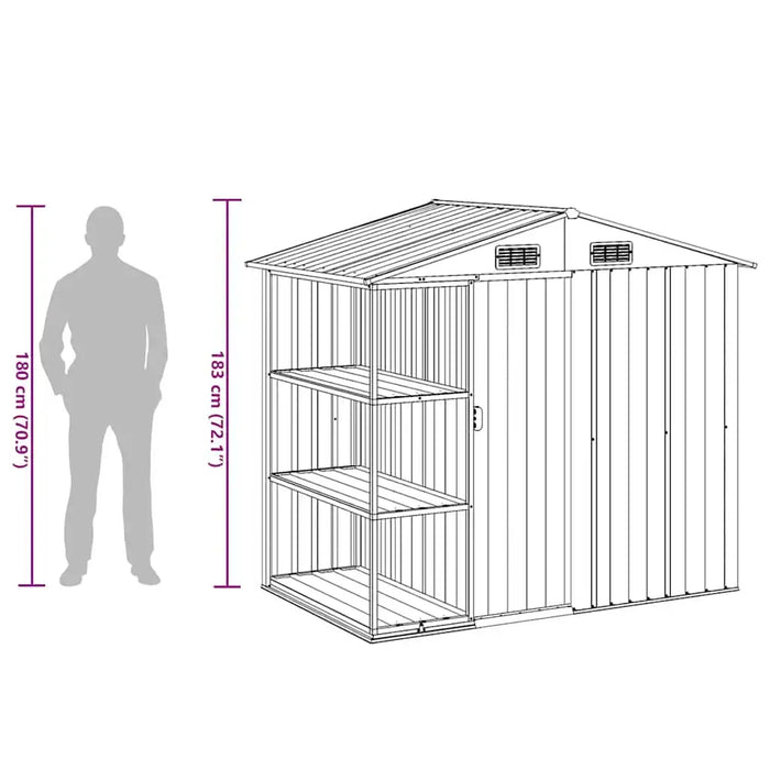 Galvanised Iron Garden Storage Shed – Anthracite | Sliding Doors - Ventilated Design VIDAXL - Little and Giant Explorers vidaXL