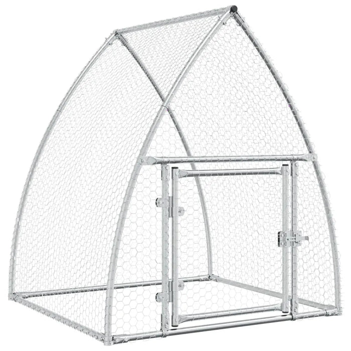 Galvanised Steel Chicken Cage | Silver (100 x 105 x 120cm) - Little and Giant Explorers vidaXL