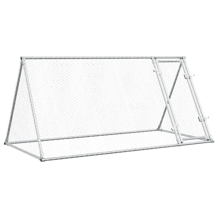 Galvanised Steel Chicken Cage | Silver (200 x 105 x 91cm) - Little and Giant Explorers vidaXL