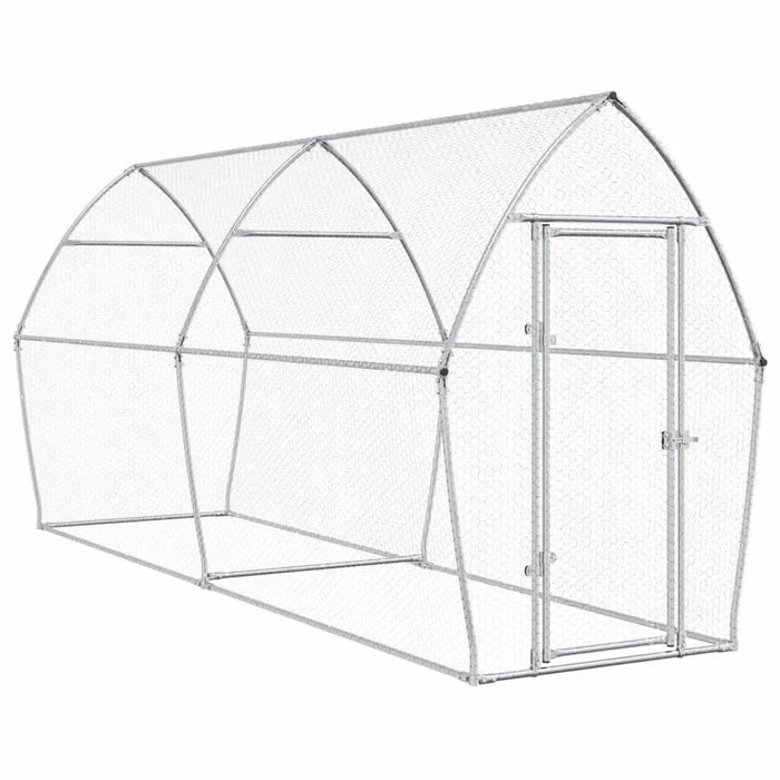 Galvanised Steel Chicken Cage | Silver (400 x 105 x 182cm) - Little and Giant Explorers vidaXL