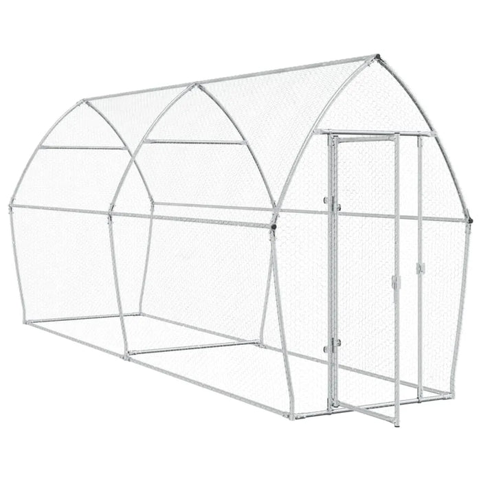 Galvanised Steel Chicken Cage | Silver (400 x 105 x 182cm) - Little and Giant Explorers vidaXL