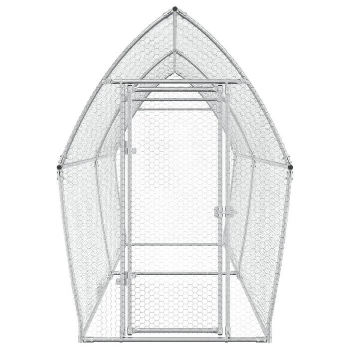 Galvanised Steel Chicken Cage | Silver (400 x 105 x 182cm) - Little and Giant Explorers vidaXL