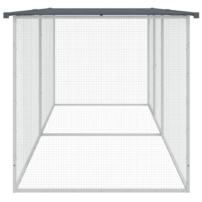 Galvanised Steel Chicken Cage with Roof in Anthracite (203 x 98 x 90cm) - Little and Giant Explorers vidaXL