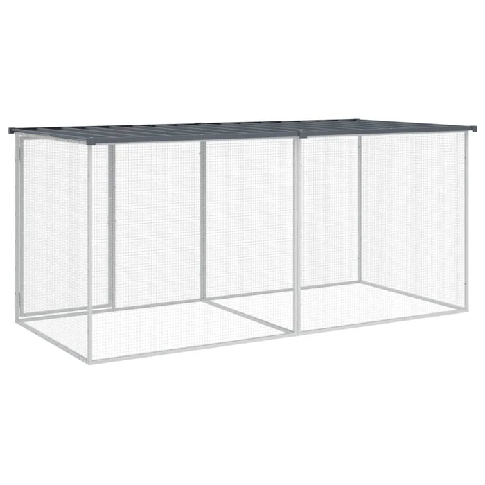 Galvanised Steel Chicken Cage with Roof in Anthracite (203 x 98 x 90cm) - Little and Giant Explorers vidaXL