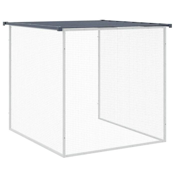 Galvanised Steel Chicken Cage with Roof in Anthracite (203 x 98 x 90cm) - Little and Giant Explorers vidaXL