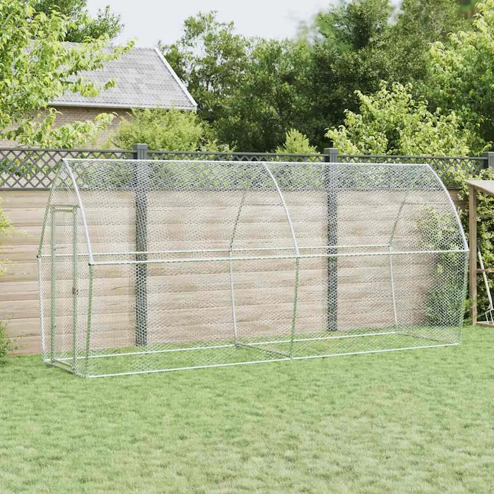 Galvanised Steel Chicken Coop | Spacious Walk-In Run with Secure Garden Enclosure VIDAXL - Little and Giant Explorers vidaXL