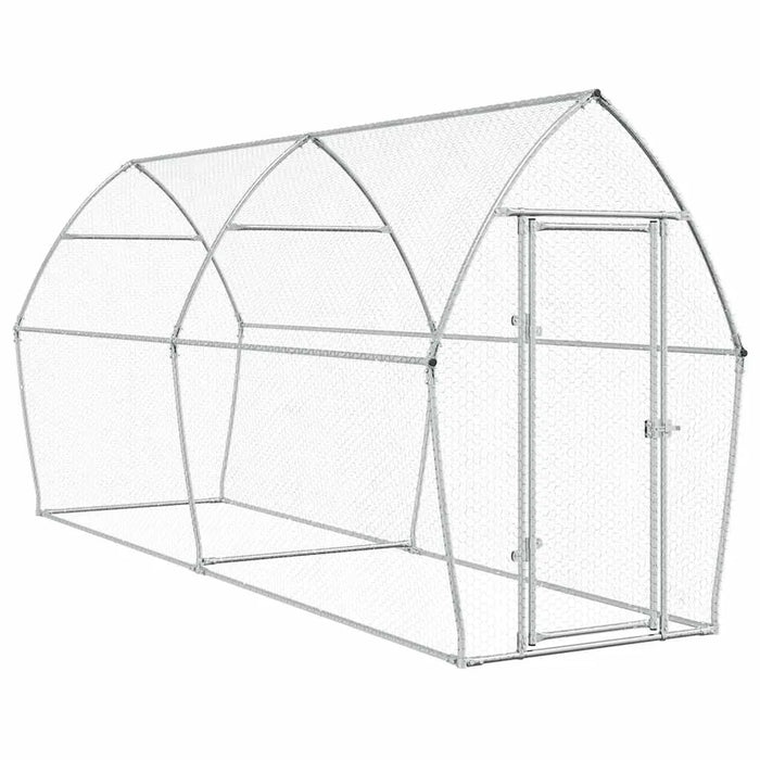 Galvanised Steel Chicken Coop | Spacious Walk-In Run with Secure Garden Enclosure VIDAXL - Little and Giant Explorers vidaXL