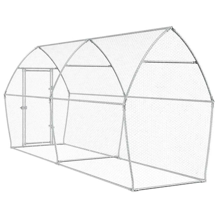 Galvanised Steel Chicken Coop | Spacious Walk-In Run with Secure Garden Enclosure VIDAXL - Little and Giant Explorers vidaXL