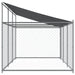 Galvanised Steel Dog Cage with Roof and Door in Grey (6 x 2 x 2m) - Little and Giant Explorers vidaXL