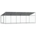 Galvanised Steel Dog Cage with Roof and Door in Grey (6 x 2 x 2m) - Little and Giant Explorers vidaXL