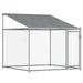 Galvanised Steel Dog Cage with Roof and Door in Grey (6 x 2 x 2m) - Little and Giant Explorers vidaXL