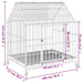 Galvanised Steel Dog Cage with Wheels in Black (100 x 77 x 115cm) - Little and Giant Explorers vidaXL