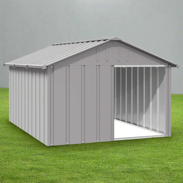 Galvanised Steel Dog House in Grey (116.5 x 153 x 81.5cm) - Little and Giant Explorers vidaXL