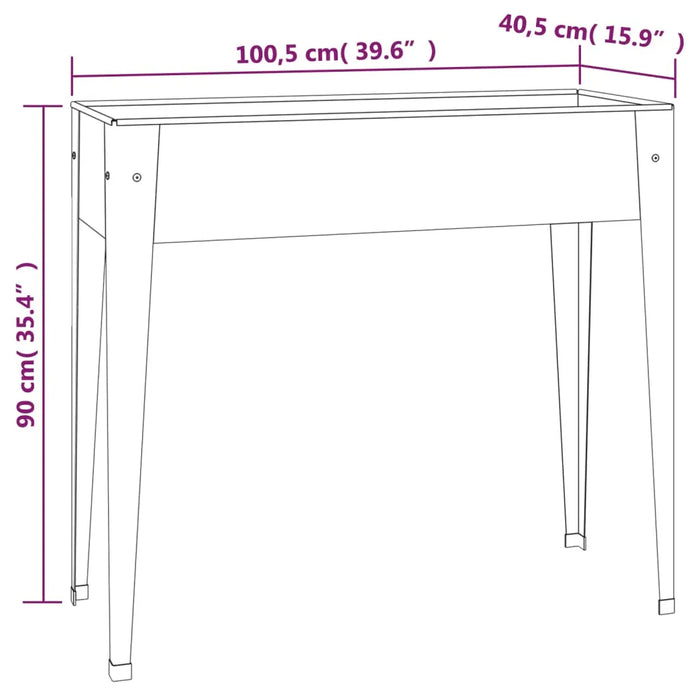 Galvanised Steel Garden Planter (100.5 x 40.5 x 90cm) - Little and Giant Explorers vidaXL