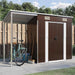 Galvanised Steel Garden Shed – Brown | Extended Roof - Ventilated Design VIDAXL - Little and Giant Explorers vidaXL