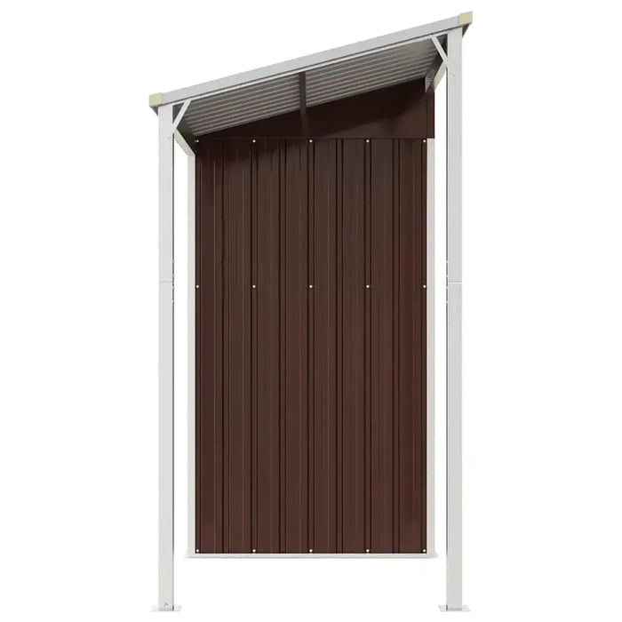Galvanised Steel Garden Shed – Brown | Extended Roof - Ventilated Design VIDAXL - Little and Giant Explorers vidaXL