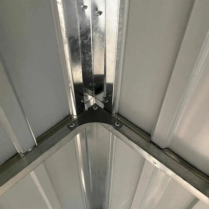 Galvanised Steel Garden Shed – Brown | Extended Roof - Ventilated Design VIDAXL - Little and Giant Explorers vidaXL