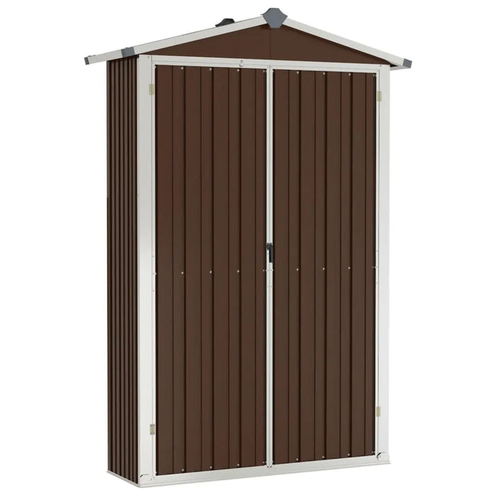 Galvanised Steel Garden Shed in Brown (116 x 45 x 175cm) - Little and Giant Explorers vidaXL