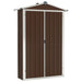 Galvanised Steel Garden Shed in Brown (116 x 45 x 175cm) - Little and Giant Explorers vidaXL