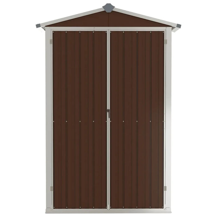 Galvanised Steel Garden Shed in Brown (116 x 45 x 175cm) - Little and Giant Explorers vidaXL