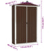 Galvanised Steel Garden Shed in Brown (116 x 45 x 175cm) - Little and Giant Explorers vidaXL