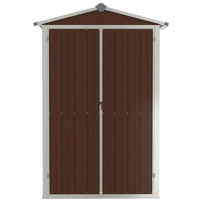 Galvanised Steel Garden Shed in Brown (116 x 45 x 175cm) - Little and Giant Explorers vidaXL