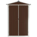 Galvanised Steel Garden Shed in Brown (116 x 45 x 175cm) - Little and Giant Explorers vidaXL