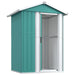 Galvanised Steel Garden Shed in Green (126 x 97.5 x 177cm) - Little and Giant Explorers vidaXL