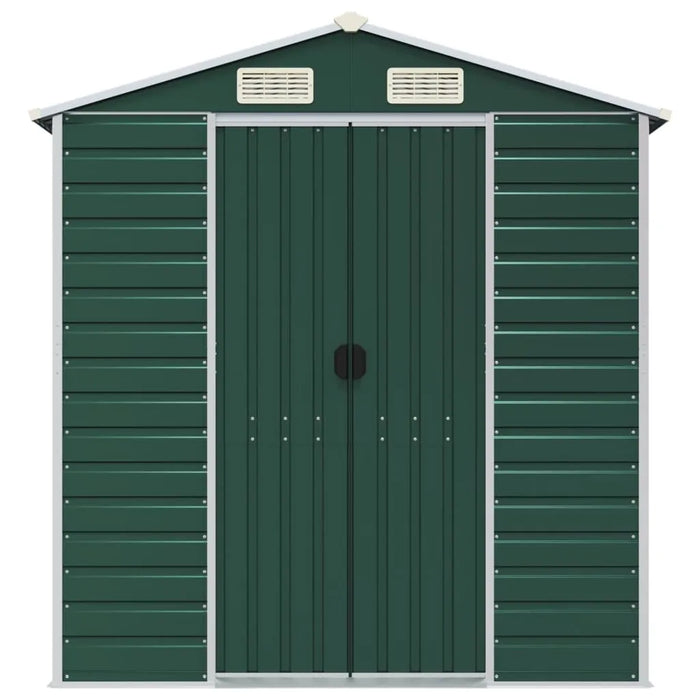 Garden Shed in Galvanised Steel and Green (191 x 470 x 198cm) - Little and Giant Explorers vidaXL