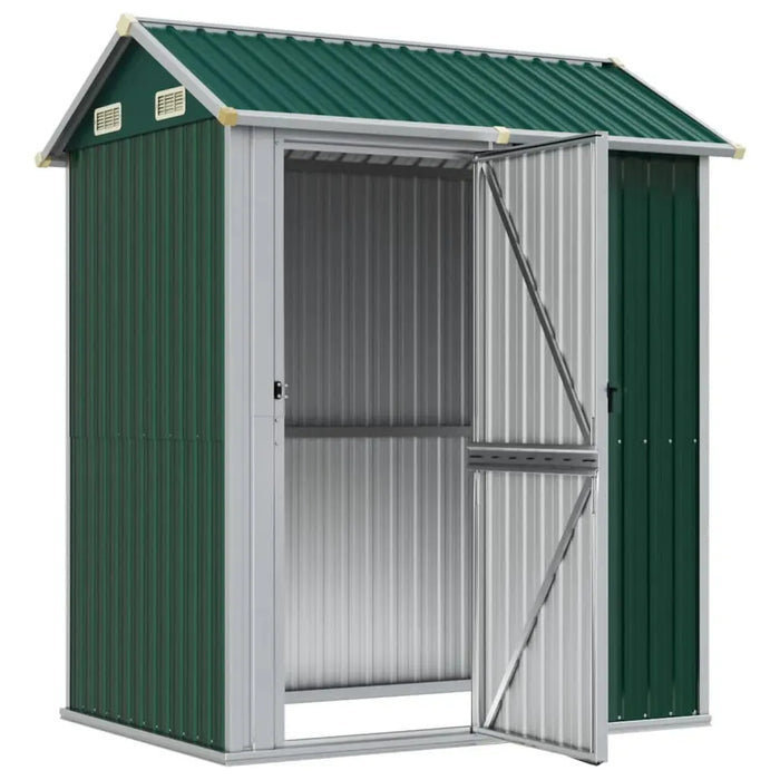 Galvanised Steel Garden Shed in Green (192 x 152.5 x 237cm) - Little and Giant Explorers vidaXL