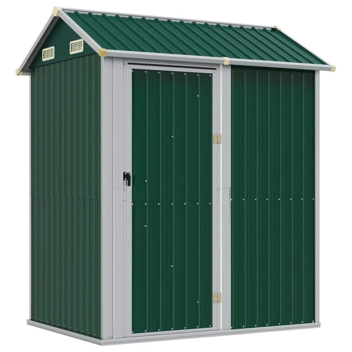 Galvanised Steel Garden Shed in Green (192 x 152.5 x 237cm) - Little and Giant Explorers vidaXL