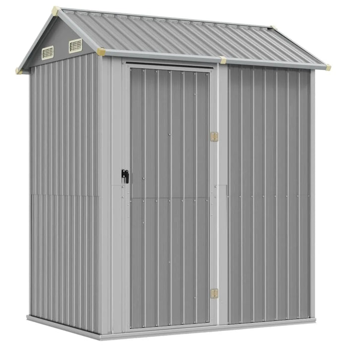 Galvanised Steel Garden Shed in Light Grey (192 x 152.5 x 237cm) - Little and Giant Explorers vidaXL