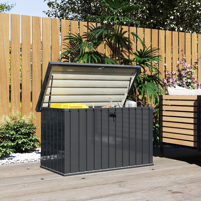 Galvanised Steel Garden Storage Box 400L - Little and Giant Explorers Outsunny