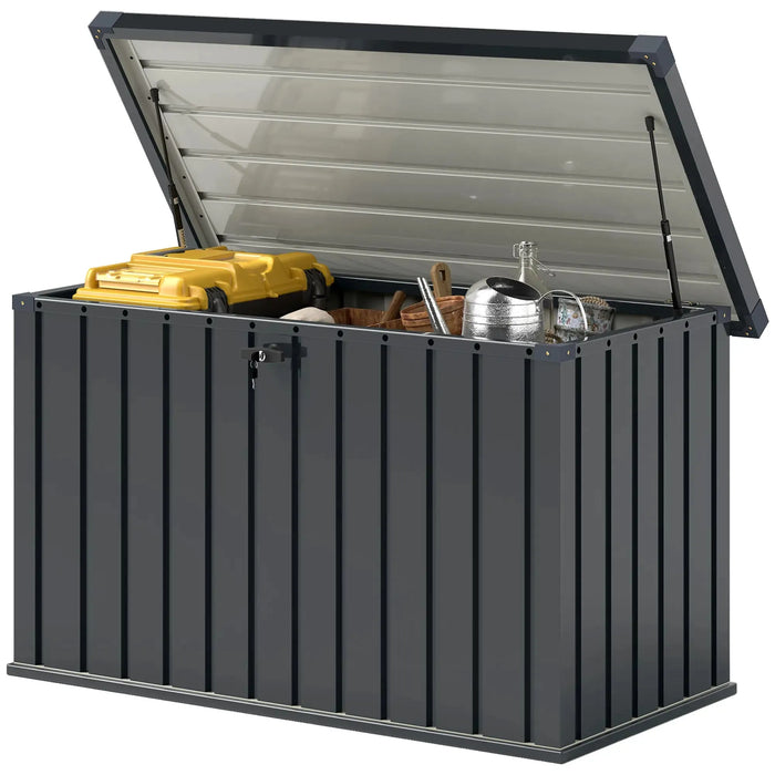 Galvanised Steel Garden Storage Box 400L - Little and Giant Explorers Outsunny