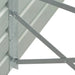 Close-up of galvanized steel corner bracket with bolts on raised garden bed frame