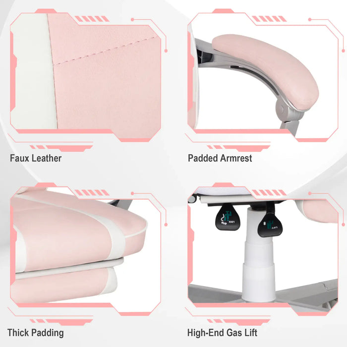 Gaming Chair | Pink with 150° Recline and Footrest - Little and Giant Explorers HOMCOM