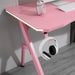 Gaming Desk with Carbon Fibre Surface, Headphone Hook, Cup Holder and Controller Rack in Pink - Little and Giant Explorers HOMCOM