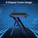 Gaming Desk with Carbon Fibre Surface with LED Lights in Black - Little and Giant Explorers HOMCOM