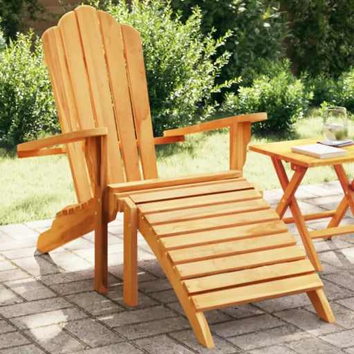 Garden Adirondack Chair with Footrest Solid Wood Teak - Little and Giant Explorers vidaXL