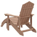 Garden Adirondack Chair with Footstool in Brown - Little and Giant Explorers vidaXL