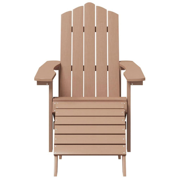 Garden Adirondack Chair with Footstool in Brown - Little and Giant Explorers vidaXL