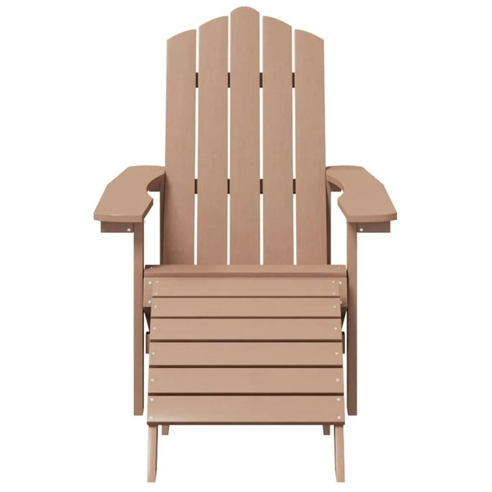 Garden Adirondack Chair with Footstool in Brown - Little and Giant Explorers vidaXL