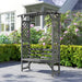 Garden Arbour with Bench | Wooden Pergola Seat in Grey - Little and Giant Explorers Outsunny