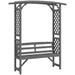 Garden Arbour with Bench | Wooden Pergola Seat in Grey - Little and Giant Explorers Outsunny