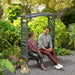 Garden Arbour with Bench | Wooden Pergola Seat in Grey - Little and Giant Explorers Outsunny