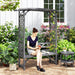 Garden Arbour with Bench | Wooden Pergola Seat in Grey - Little and Giant Explorers Outsunny