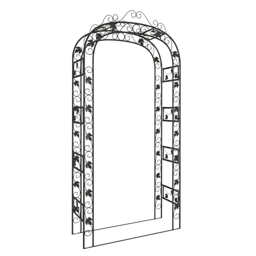 Garden Arch Black in Steel (116 x 45 x 240cm) - Little and Giant Explorers vidaXL