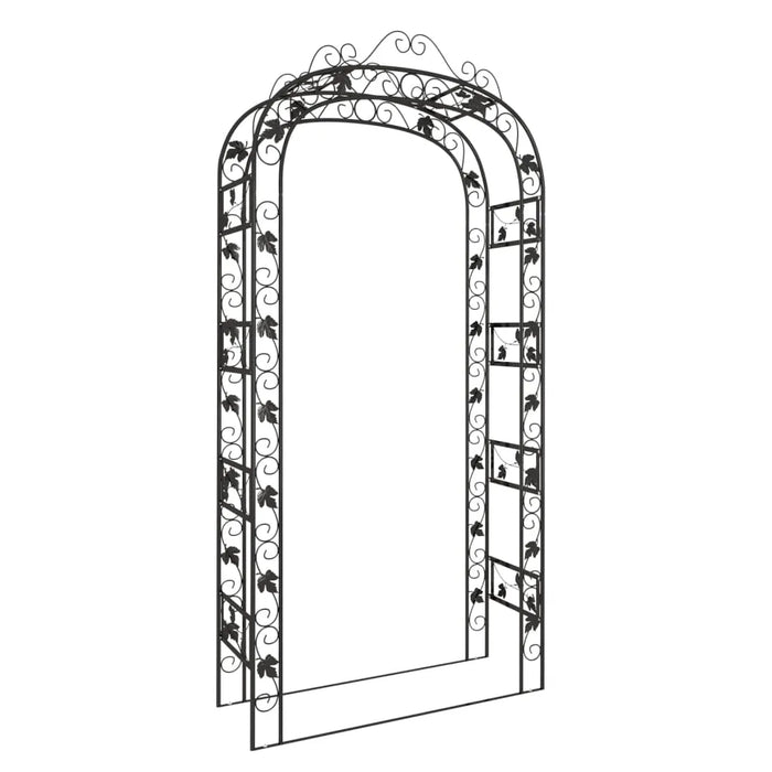 Garden Arch Black in Steel (116 x 45 x 240cm) - Little and Giant Explorers vidaXL